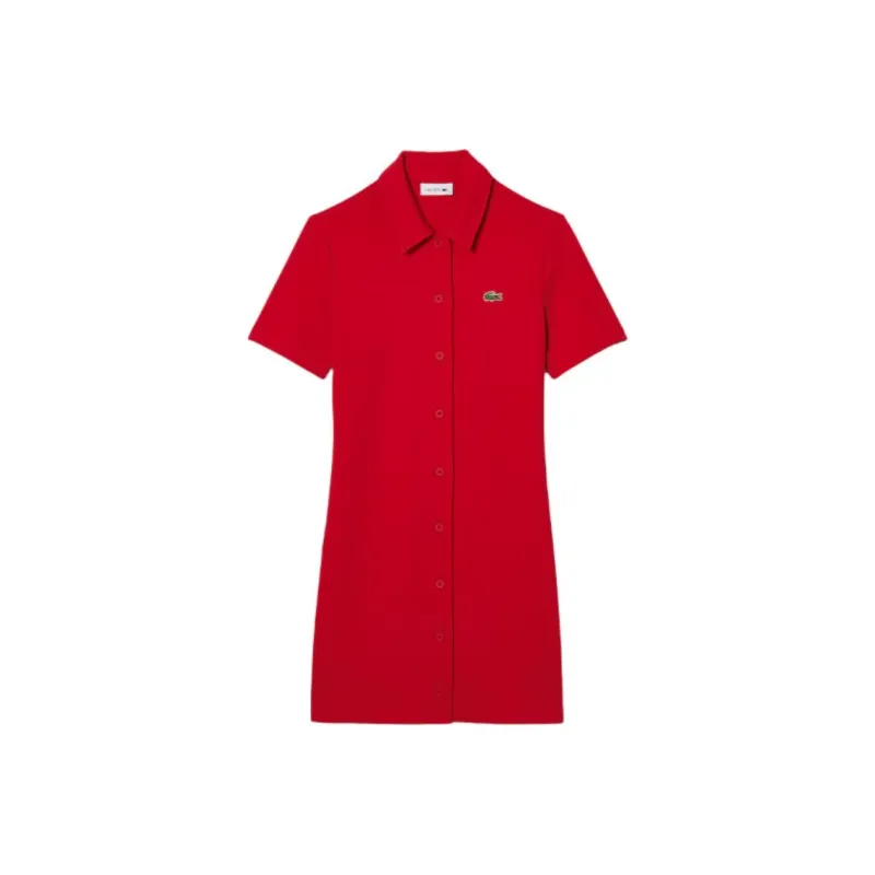 LACOSTE Short-Sleeved Dresses Women's Red-0