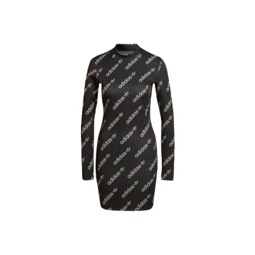 Adidas Originals Long Sleeved Dresses Women's Black