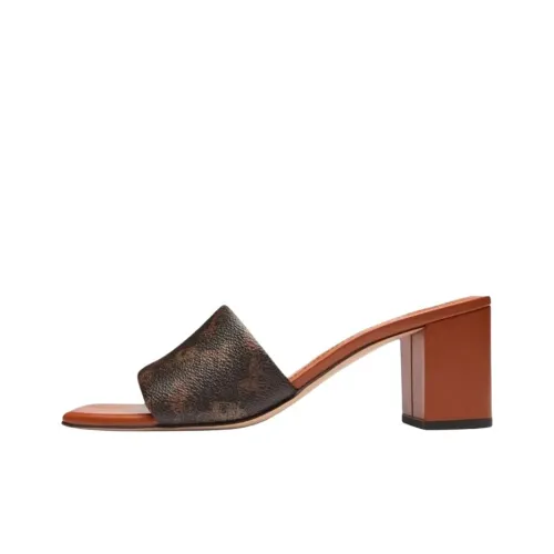 COACH Slide Slippers 6.5cm Women's Brown