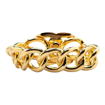 CHANEL 1996 Plated Cc Turn Lock Bracelet Costume Bracelet