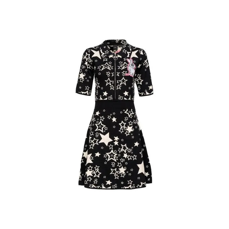 PINKO SS23 Short Sleeved Dresses Women's Black-0