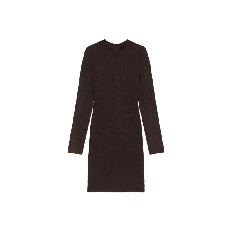 Givenchy 4G Jacquard Long-sleeved Dress-0