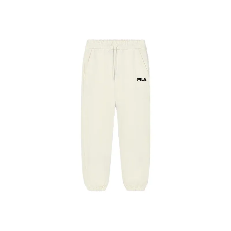 FILA Knitted Sweatpants Women's Milk Salt White-0
