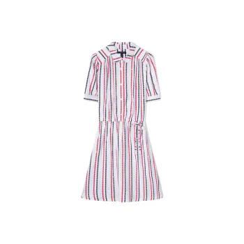 Tommy Hilfiger Short-Sleeved Dresses Women's Red White Blue Stripes
