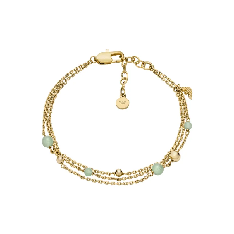 EMPORIO ARMANI Brass, Aventurine Bracelets Women's Gold-0