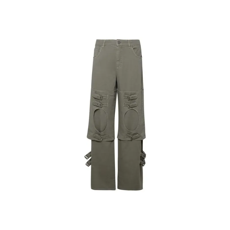 Blumarine Buckle Detailed Cargo Jeans-0