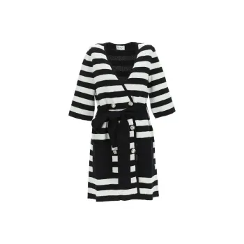 Ferragamo Striped Bow Tie Dress