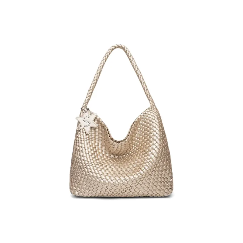 CLEVER& KETCH PU Tote Underarm Shoulder Bag Women's Black/Gold-5