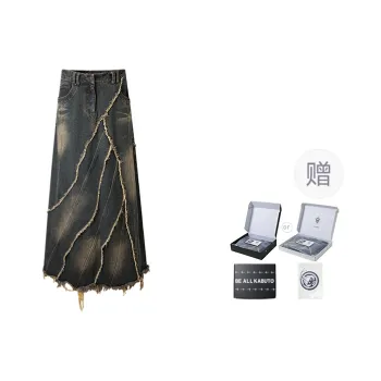 BE ALL KABUTO Denim Long Skirts Women's Vintage Blue