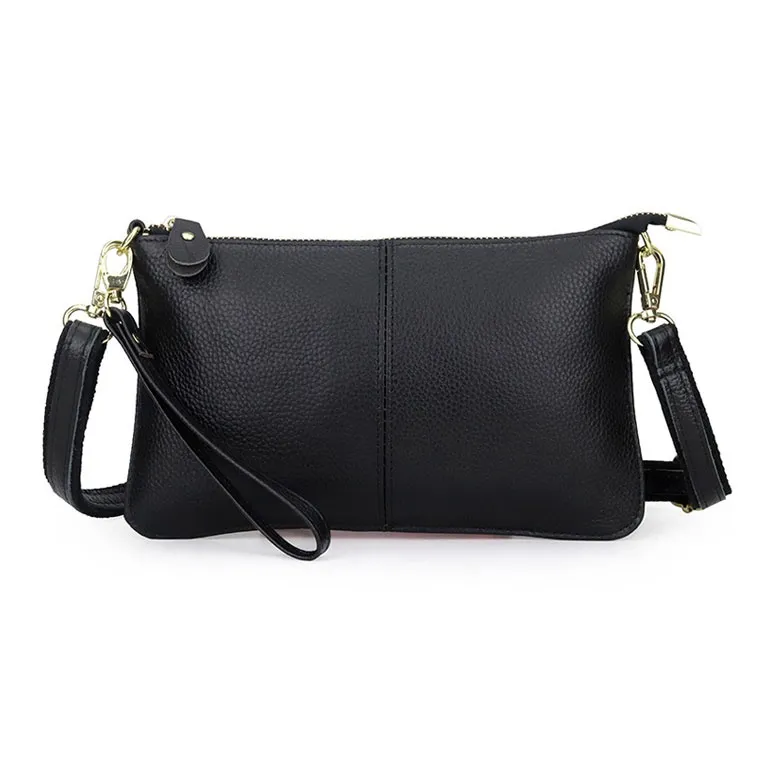 VANDEE Cow Leather Shoulder Bag, Crossbody Bag Regular Women's Black-0