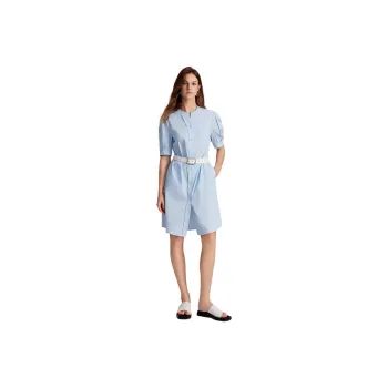 ELLE Summer New Arrival Long Sleeved Dress Women's Blue