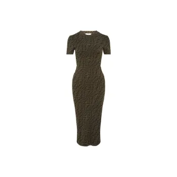 FENDI Short-Sleeved Dresses Women's Green
