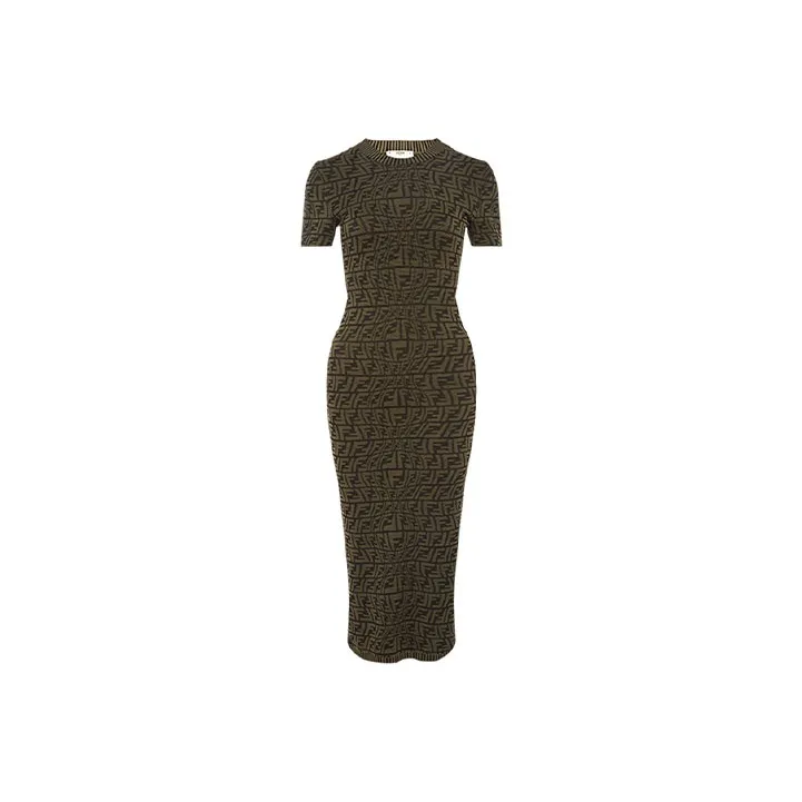 FENDI Short-Sleeved Dresses Women's Green-0