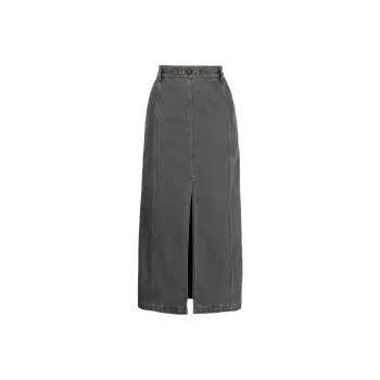 Patou Slit detail Organic denim Midi Skirt