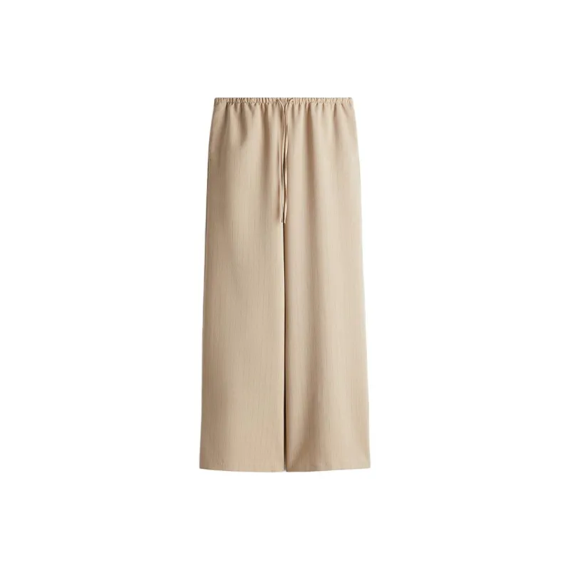 H&M Casual Pants Women's Beige/Thin Stripes-0