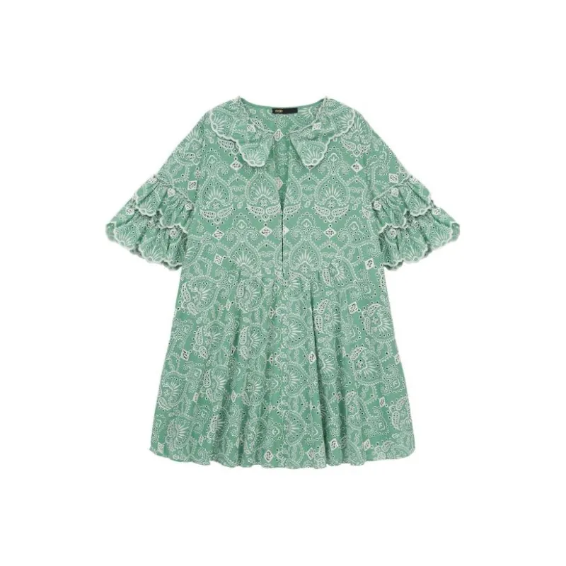 Maje Short Sleeved Dress Women's Light Green-0