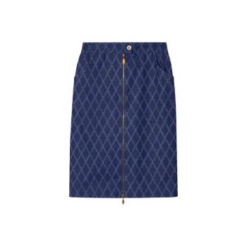 PSALTER Denim Long Skirt Women's Navy Blue