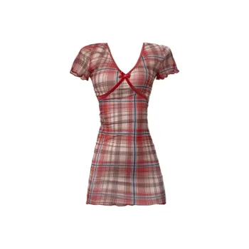 Incolore Short Sleeved Dresses Women's Red