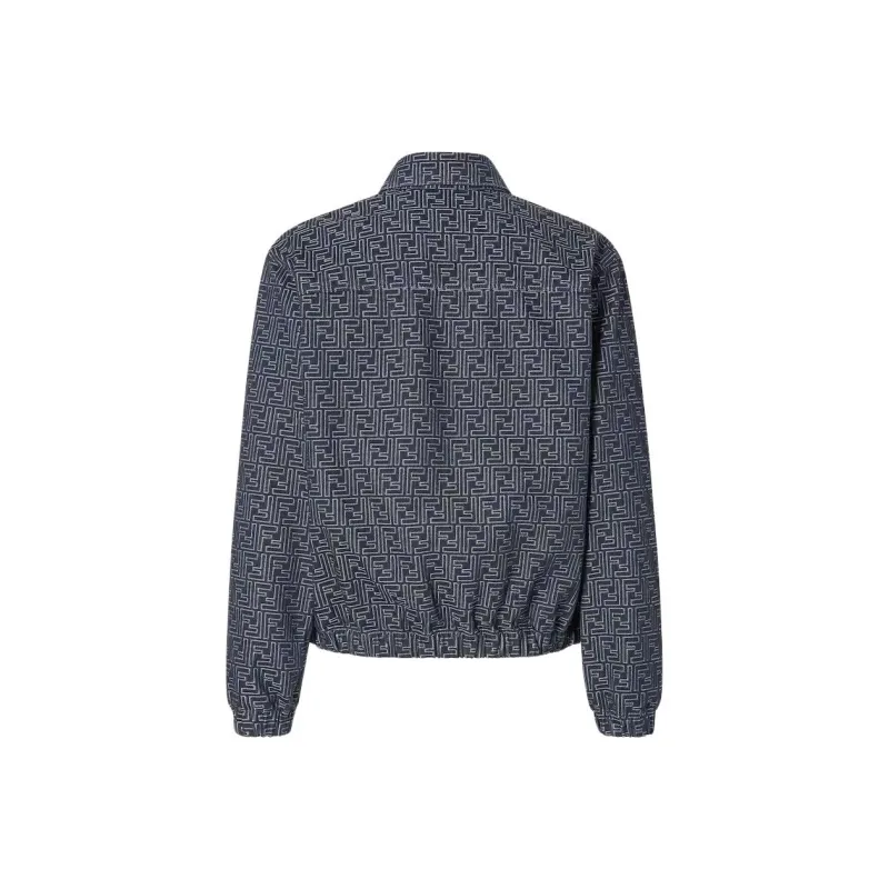 FENDI FF jacquard Denim Bomber Jacket-1