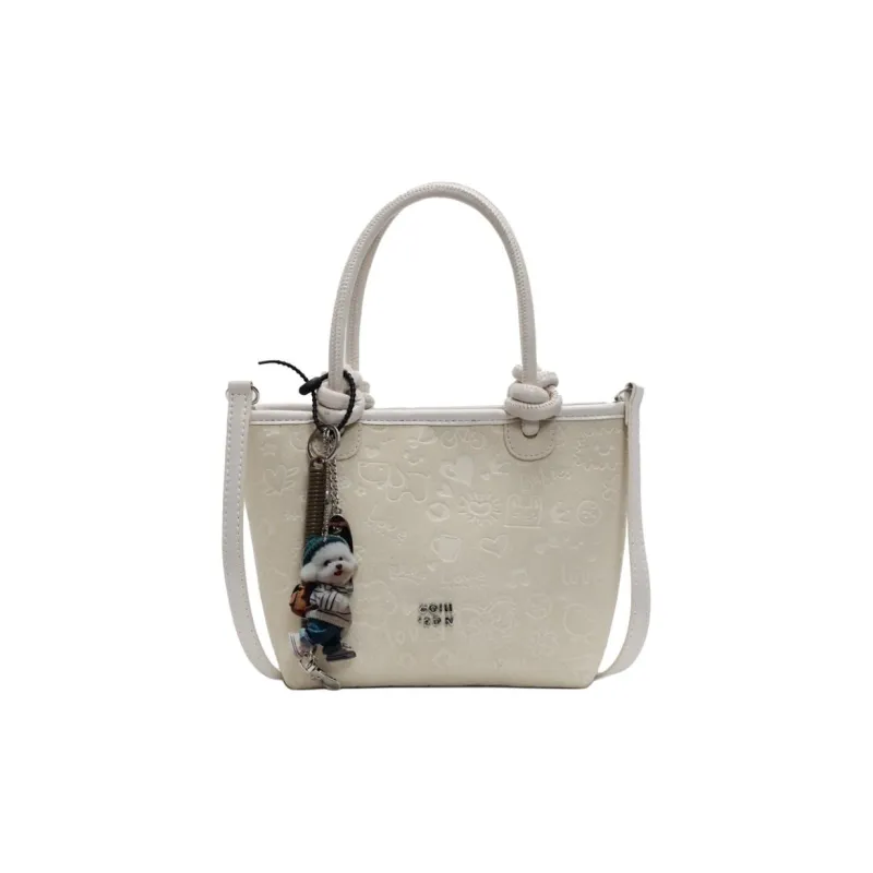 TOUTSEUL YOLO PU One Shoulder Handbag Women's Ecru/Coffee/Black-0