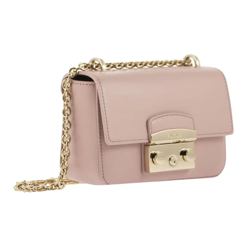 Furla Metropolis Collection Leather Shoulder Bag Women's Pink-1