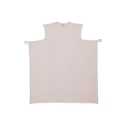 BASERANGE SS24 Shaw Sleeveless Dress - Cotton Hemp Rib Short-Sleeved Dresses Women's Undyed/Unbleached