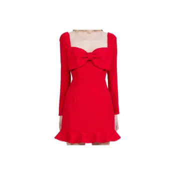 Self-portrait Long-Sleeved Dresses Women's Red