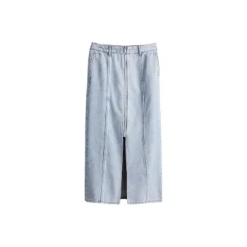 H&M Denim Long Skirts Women's Light Denim Blue