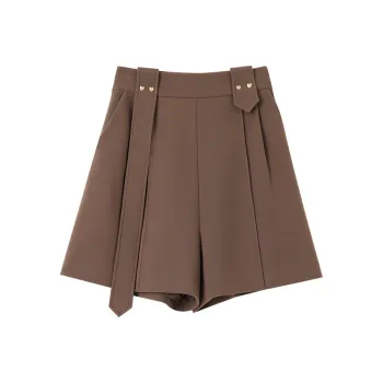OUNIXUE Casual Shorts Women's Coffee