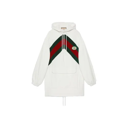 GUCCI Chenille Web Hooded Dress White