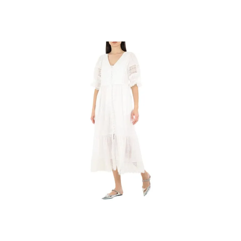 Self-portrait Short-Sleeved Dresses Women's White-0
