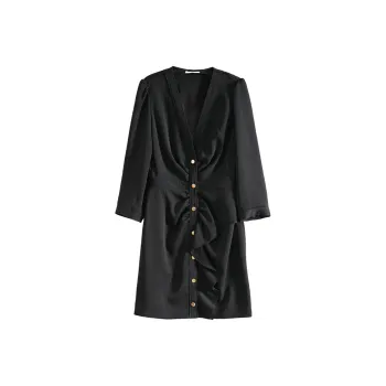 Sandro Long Sleeved Dress Women's Dark Blue