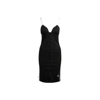 Adidas Originals Clover Spice Bandage Collection Slip Dresses Women's Black