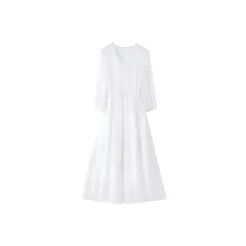Yi Mengyuan Lace-Up Silk Long-Sleeved Dress Women's