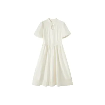 EICHITOO Short-Sleeved Dresses Women's Ecru