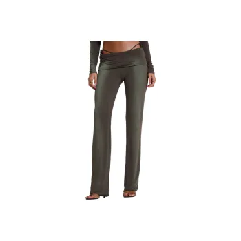 Jaded London Tacha Fold Over Ombré Trousers Casual Pants Women's Green/Green