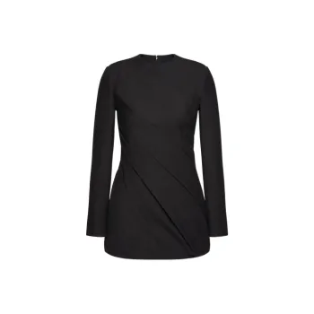 Valentino Draped Long Sleeved Mini Dress