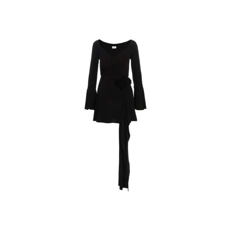 Magda Butrym Floral Detailed V-Neck Mini Dress-0
