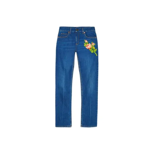 GUCCI 2010s Embroidered Jeans