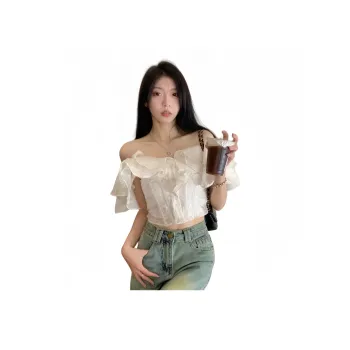 XIANSINIAO Ruffle Sleeve T Shirt Women's