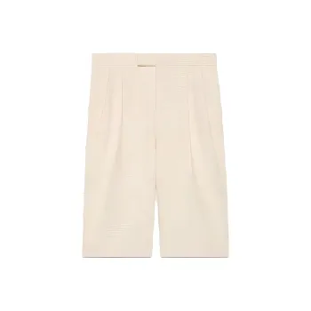 GUCCI High Rise Tweed Shorts White