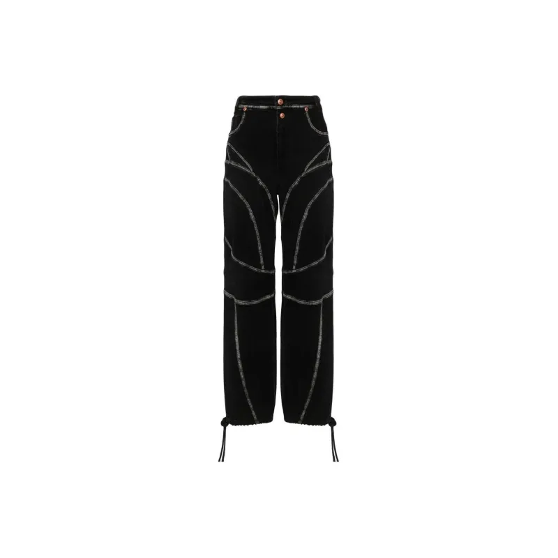 VERSACE JEANS COUTURE Piece Number Logo Patch Straight Leg Jeans-0