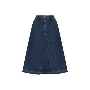 LOEWE Denim Long Skirts Women's Blue