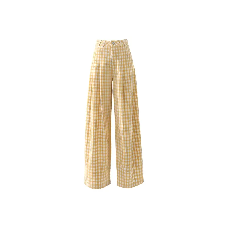 Shuhao Bai Casual Pants Women's Yellow-0