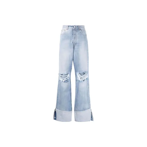 Vetements Wide Leg Destroyed Cut Up Denim 'Light Blue'