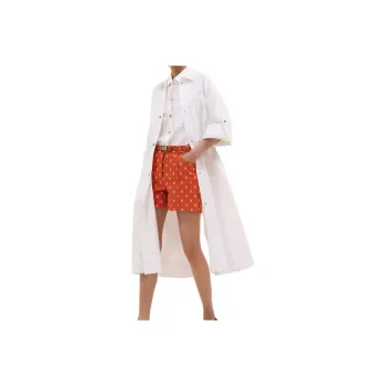 HERMES FW24 Short Sleeved Dress Women's White