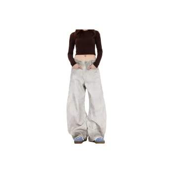 PISYPOX Casual Pants Unisex Dirty White