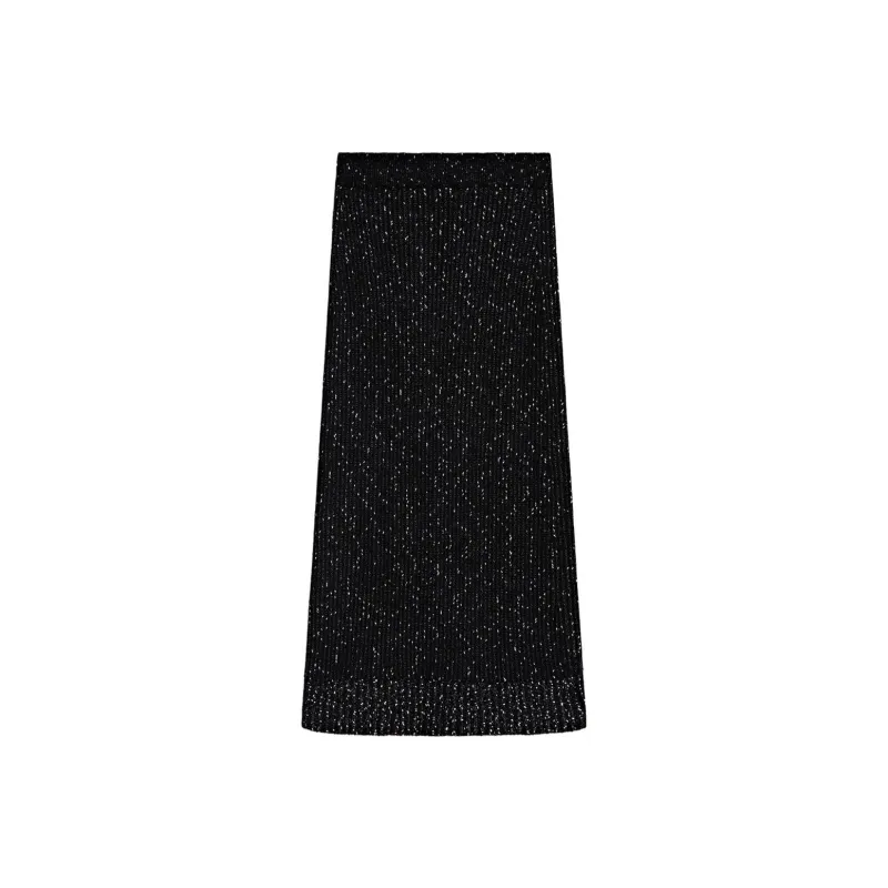 Massimo Dutti Knit Long Skirts Women's Black-0
