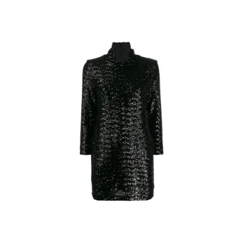 Fabiana Filippi Sequin Embellished High Neck Mini Dress