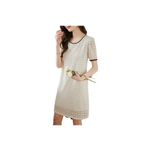 Still Quiet Short Sleeved Dress Women's Beige